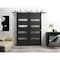 Sartodoors Sliding Closet Barn Bypass Doors 48 x 84in, Quadro 4113 Matte Black Frosted Glass, Sturdy 6.6ft Rails QUADRO4113BBB-BLK-4884 - alternate 10